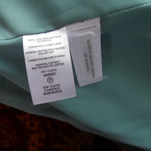 New Ann Taylor Sky Blue Wool Blend Pea Coat Size PL - Picture 16 of 16